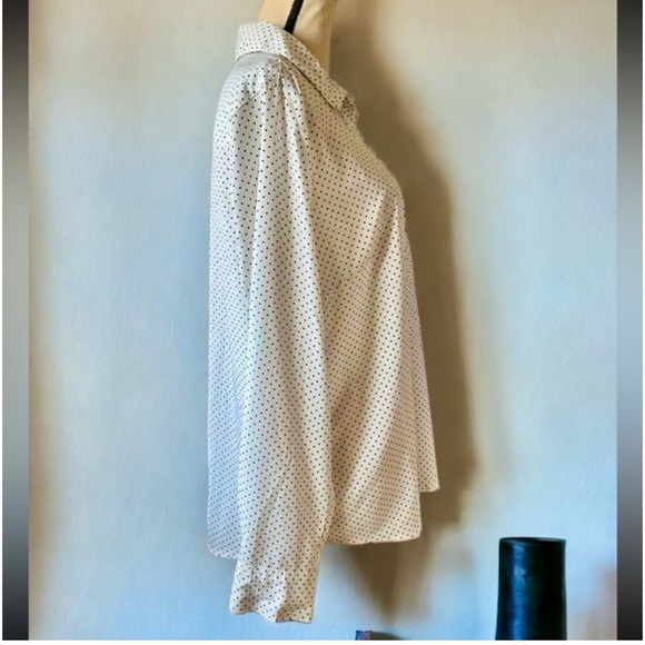 Merona White Polka Dot Blouse Size XXL Juniors - Picture 6 of 12